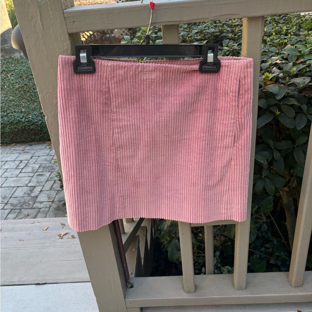 COS Pink Corduroy Skirt